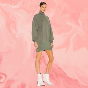 Young Fabulous & Broke Turtleneck Side Zip Sweater Sweatshirt Dress M